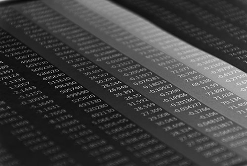 Numbers written in black and white